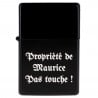 Briquet noir mat avec gravure texte