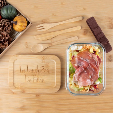 Lunch box personnalisée en verre made in France 120 cl, Lunch box