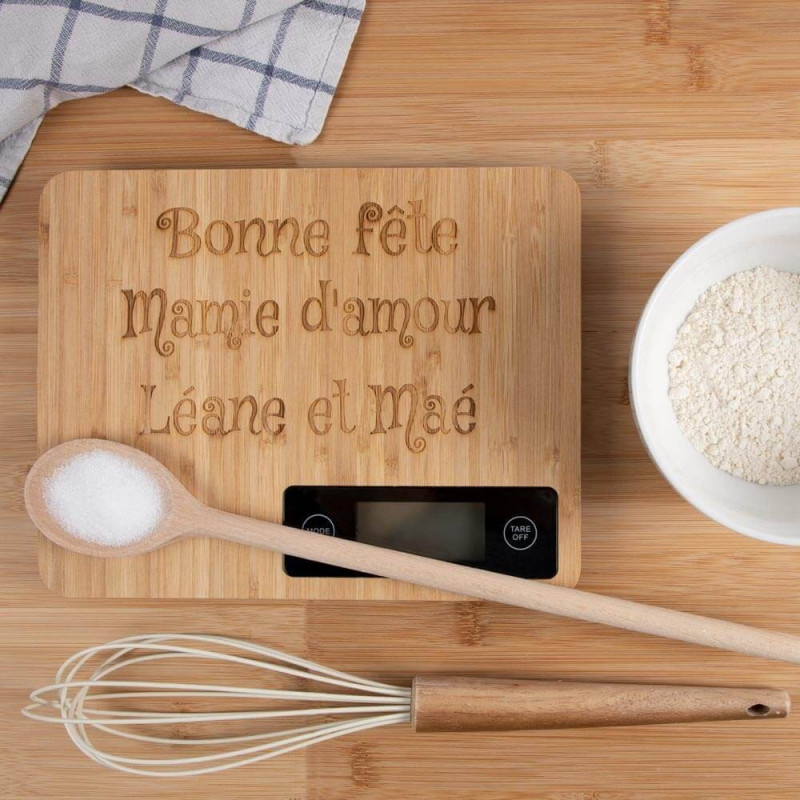 Spatule de cuisine en bambou personnalisé mamie ! idée cadeau