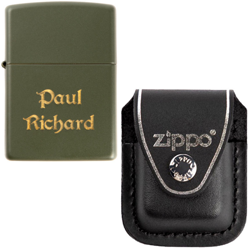 Contento Briquet ZIPPO personnalisé noir Made in USA