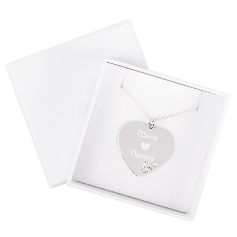 Pendentif cadeau ardoise coeur avec message, 7x7cm, assorti () comme objets  publicitaires Sur