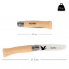 Taille du couteau enfant Opinel nature