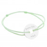 Bracelet disque argent et cordon vert