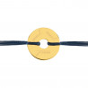 Bracelet cordon marine avec disque plaqué or