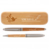 Coffret 2 stylos bois communion personnalisé avec texte