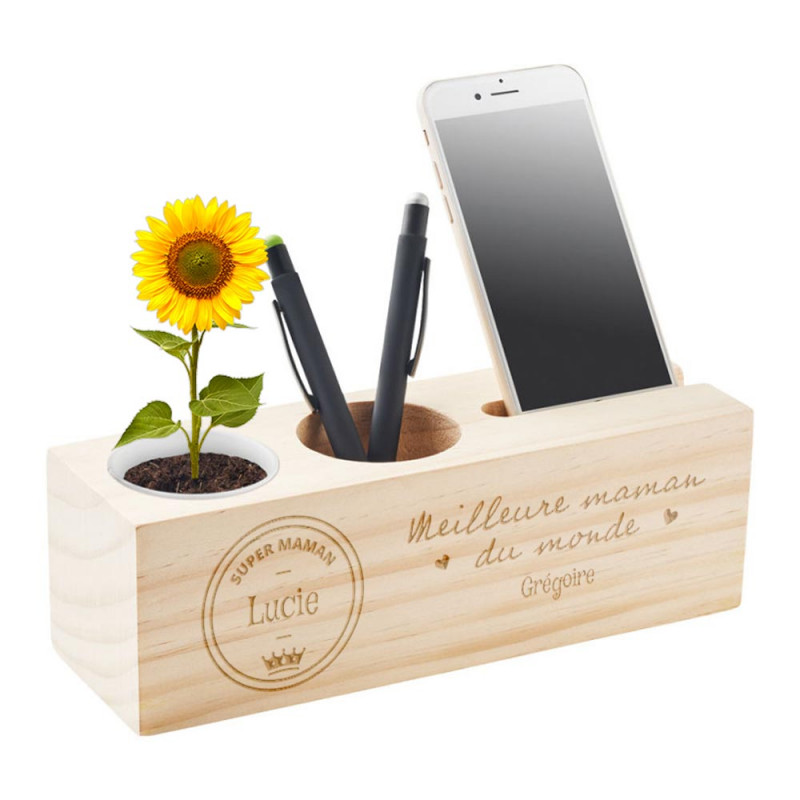 Station bureau en bois personnalisable pour maman