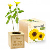 Cube bois tournesol personnalisé arabesque