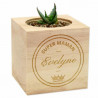 Cube plante bois personnalisable pour maman