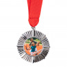 Médaille sport argentée avec bord original et personnalisation photo