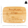 Taille de la planche de cuisine pour papa