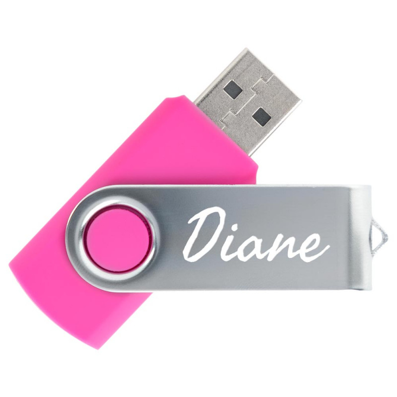 Clé USB rose personnalisé gravé