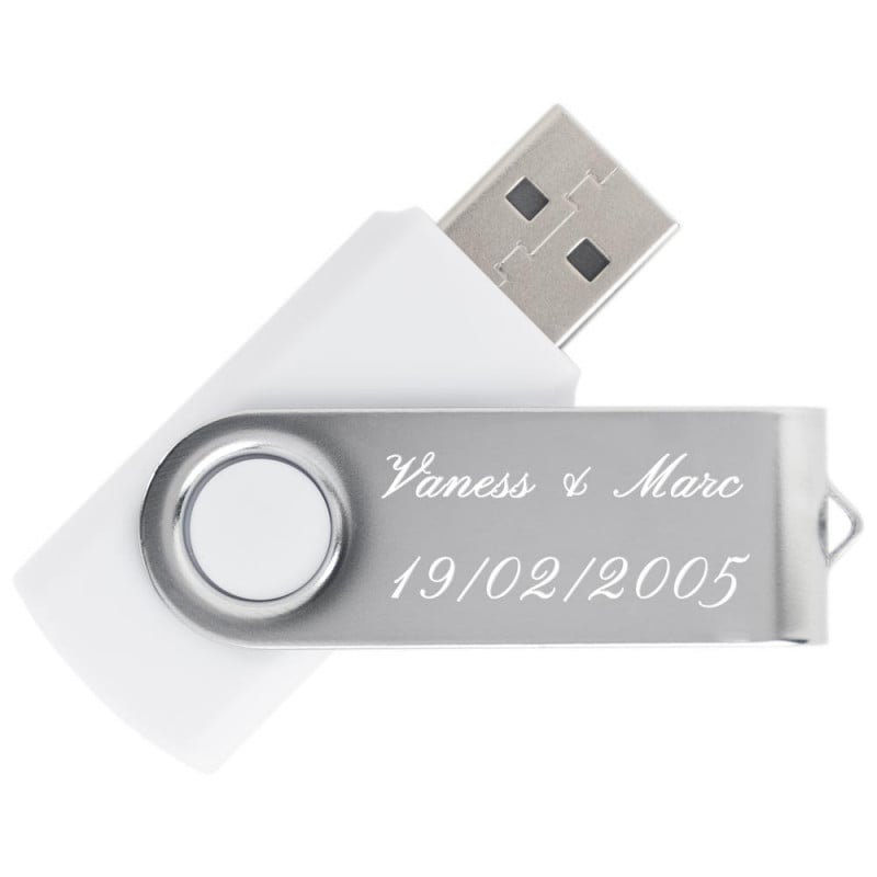 Clef USB blanc 16Go personnalisée