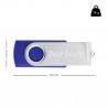 Taille de la clef USB bleu personnalisé