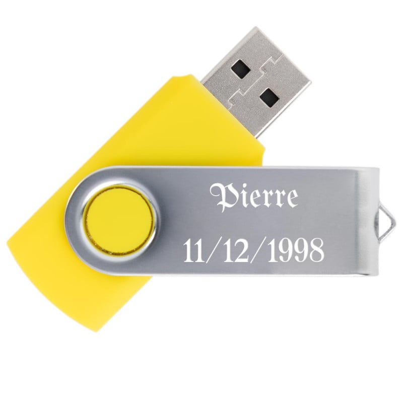 Clef USB twister 8Go jaune gravé