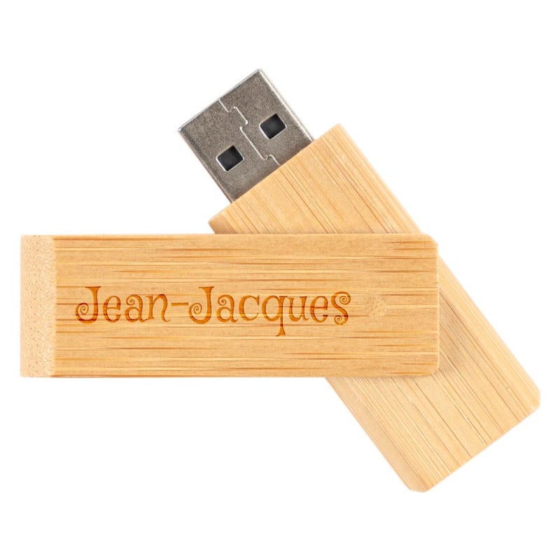 Clé USB bois bambou gravée