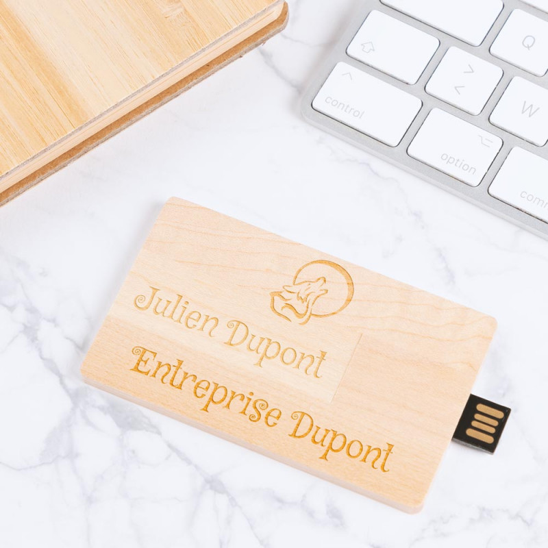 Carte USB en bois personnalisable