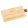 Carte USB en bois gravure texte