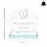 Taille du trophée rond en verre