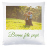 Coussin blanc carré personnalisé