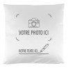 Coussin blanc avec photo imprimée