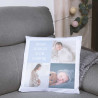 Coussin blanc avec pele mele photos personnalisé