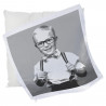 Housse coussin blanc avec pop art photo