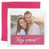 Coussin fuchsia personnalisé avec photo imprimée