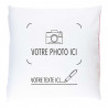 Coussin fuchsia personnalisé photo