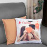 Coussin beige personnalisé