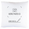 Coussin beige avec photo imprimée