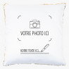 Coussin sequin doré personnalisable avec photo imprimée