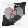 Coussin I love noir personnalisable