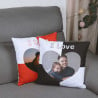 Coussin I love noir personnalisable avec photo