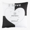 Coussin I love noir avec photo imprimée