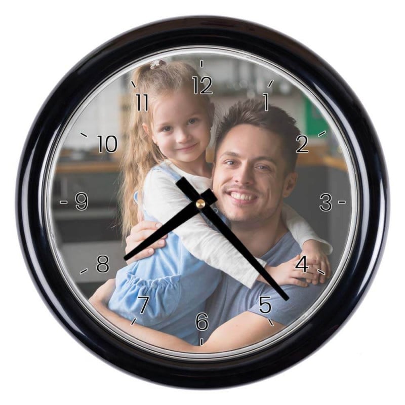 Horloge ronde avec bordure et photo