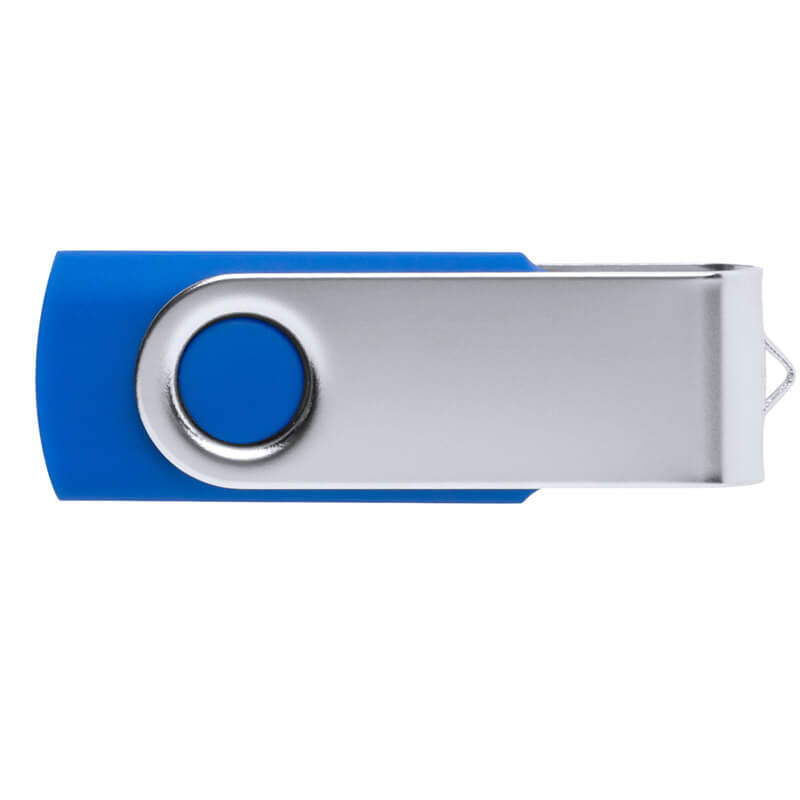 Clé USB 16Go twister bleu et argent gravée