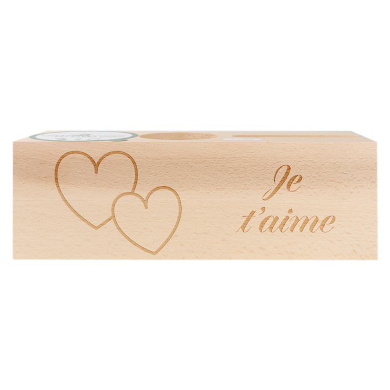 Organiseur de bureau en bois personnalisé pour la Saint Valentin